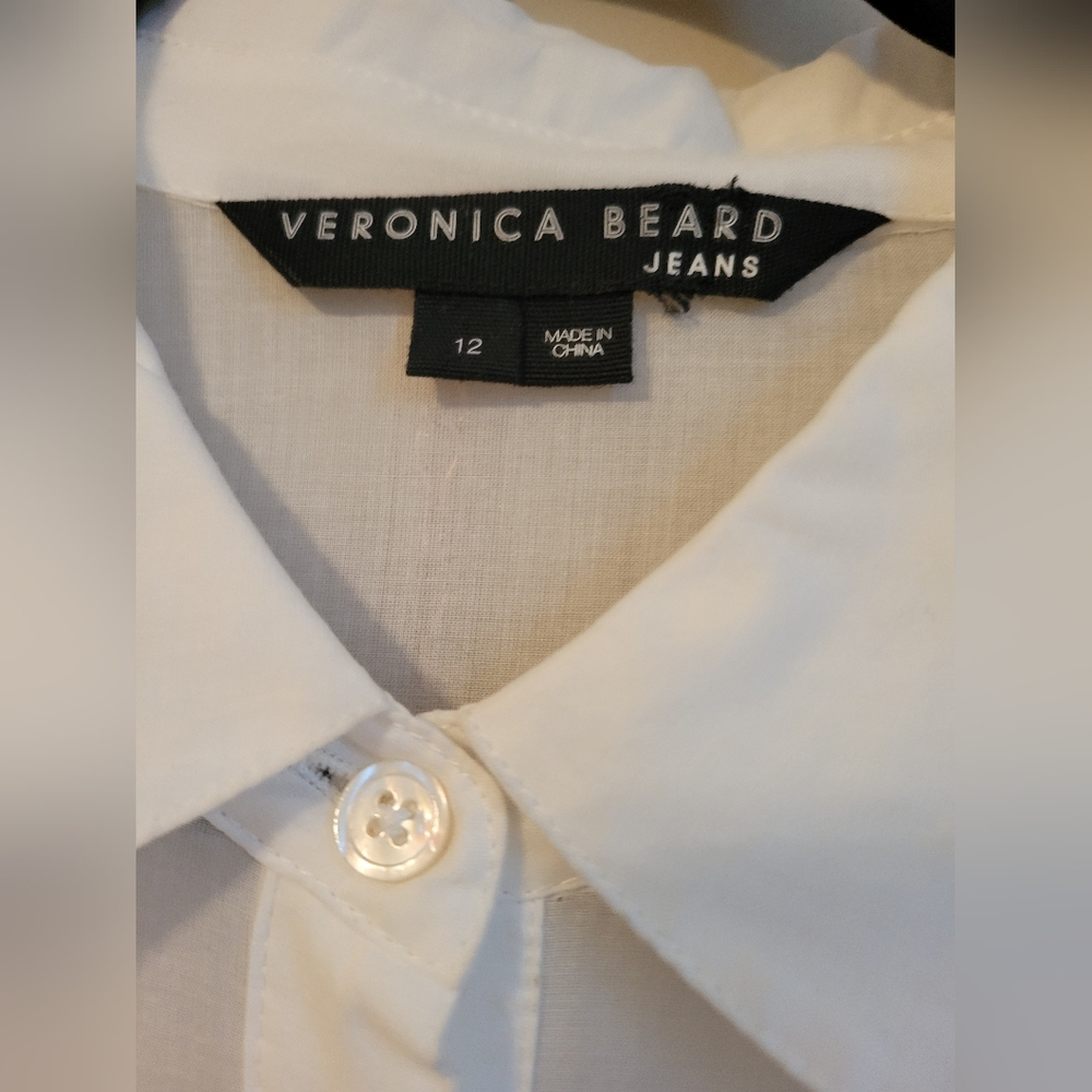 Veronica Beard Kelsey smocked cotton dress size 12 - Picture 3 of 9